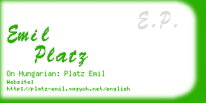 emil platz business card